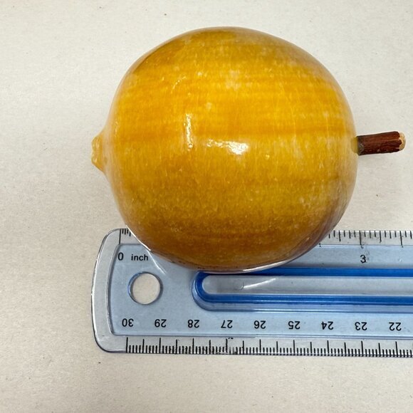 Alabaster Fruit Set of 4 Pieces Peach Apples Mango Stone Marble Vintage - Picture 12 of 16